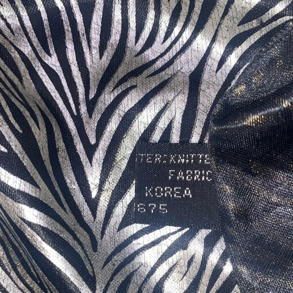 ZEBRA PRINT SILK STYLE FASHION SCARF Elegant & Versatile Black w/Silver Stripes